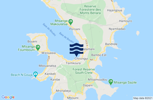 Mapa de mareas Chirongui, Mayotte