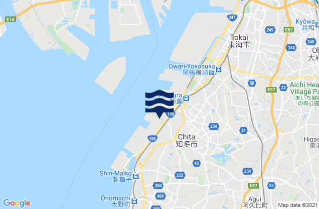 Mapa de mareas Chita-shi, Japan