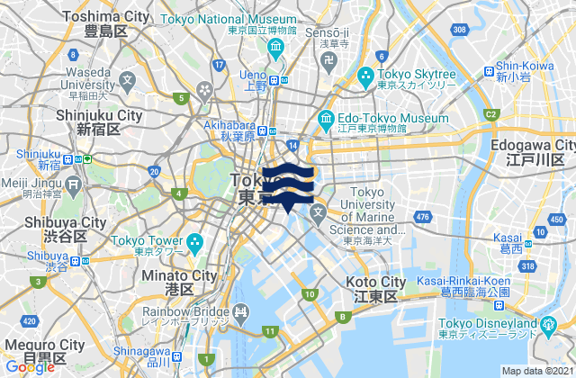 Mapa de mareas Chiyoda-ku, Japan