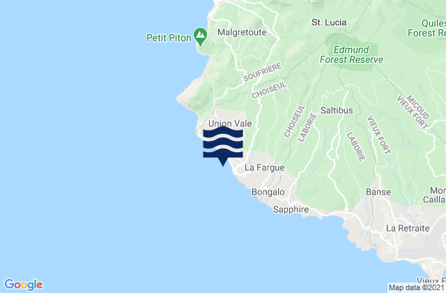Mapa de mareas Choiseul, Saint Lucia