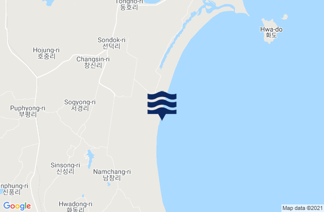 Mapa de mareas Chongpyong County, North Korea