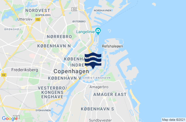 Mapa de mareas Christianshavn, Denmark
