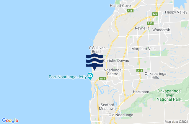 Mapa de mareas Christies Beach, Australia