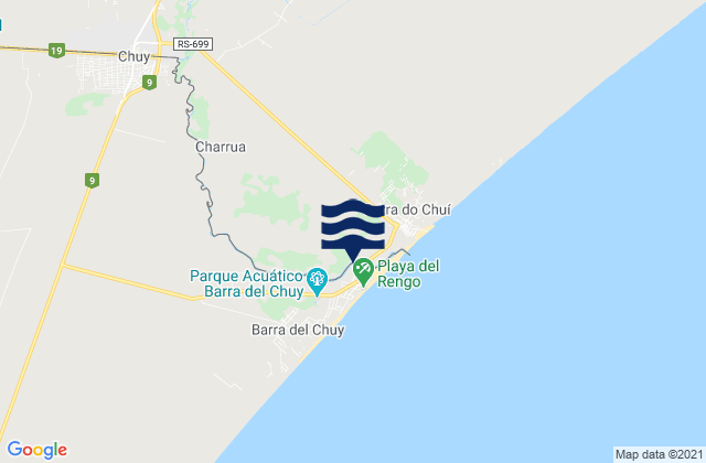 Mapa de mareas Chui, Uruguay