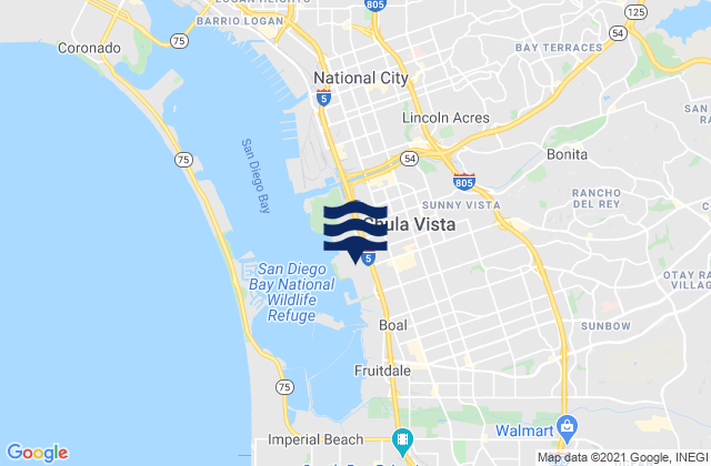 Mapa de mareas Chula Vista, United States