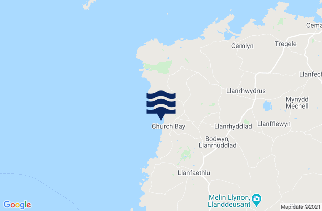 Mapa de mareas Church Bay - Porth Swtan Beach, United Kingdom