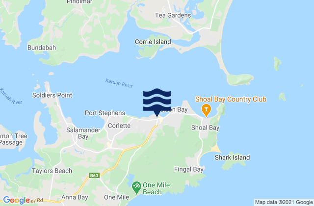 Mapa de mareas Church Bay, Australia