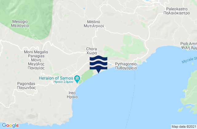 Mapa de mareas Chóra, Greece