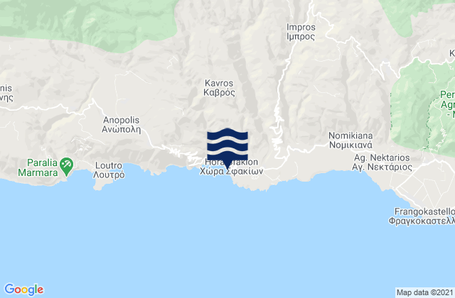 Mapa de mareas Chóra Sfakíon, Greece