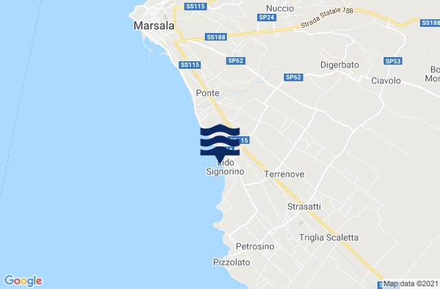 Mapa de mareas Ciavolo, Italy