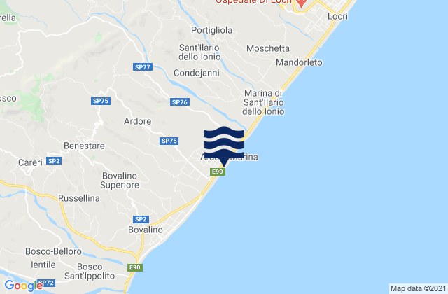 Mapa de mareas Ciminà, Italy