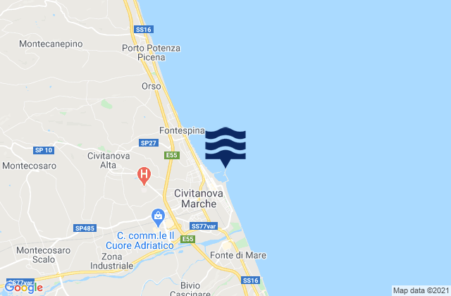 Mapa de mareas Citanova Marche, Italy