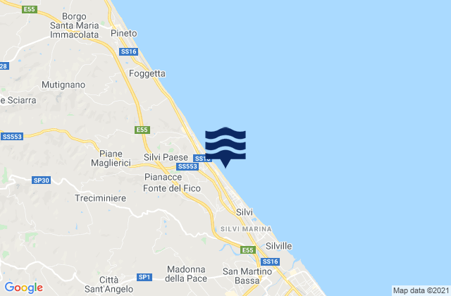 Mapa de mareas Città Sant'Angelo, Italy