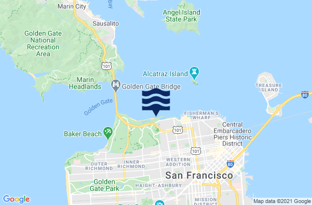 Mapa de mareas City and County of San Francisco, United States