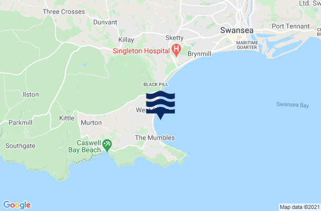 Mapa de mareas City and County of Swansea, United Kingdom