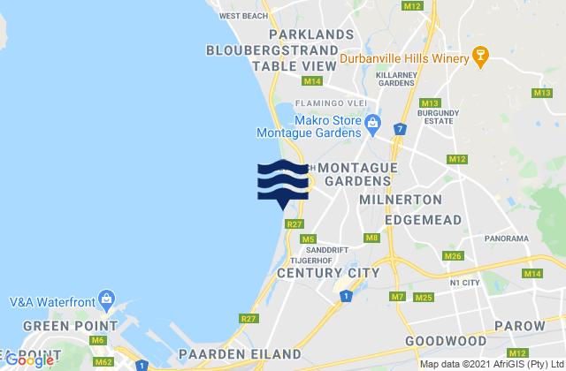Mapa de mareas City of Cape Town, South Africa