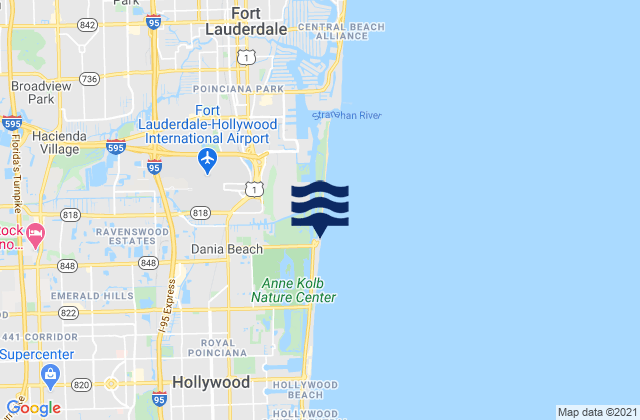 Mapa de mareas City of Dania Beach Marina, United States