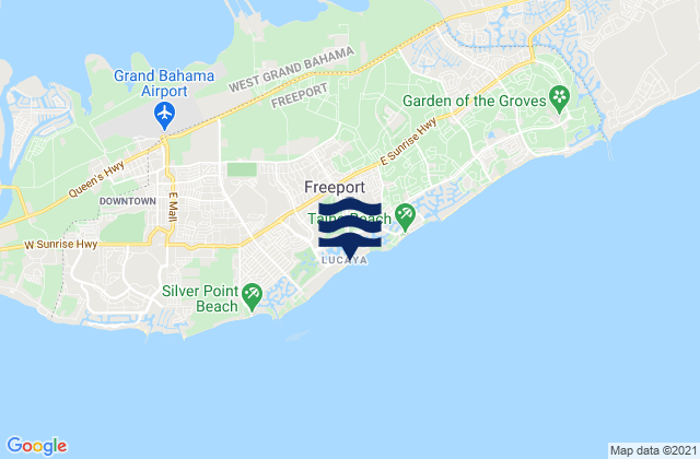 Mapa de mareas City of Freeport District, Bahamas