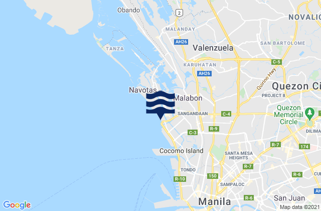 Mapa de mareas City of Malabon, Philippines