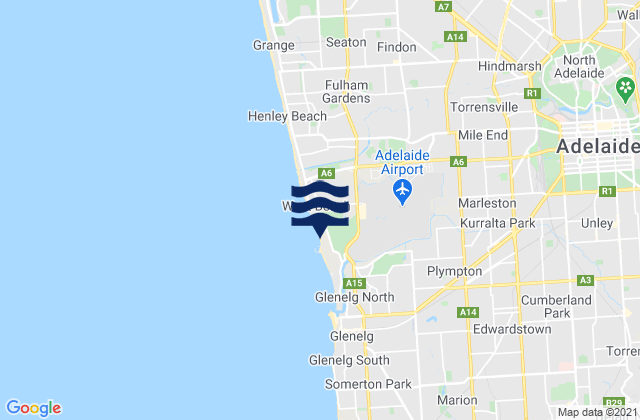 Mapa de mareas City of West Torrens, Australia