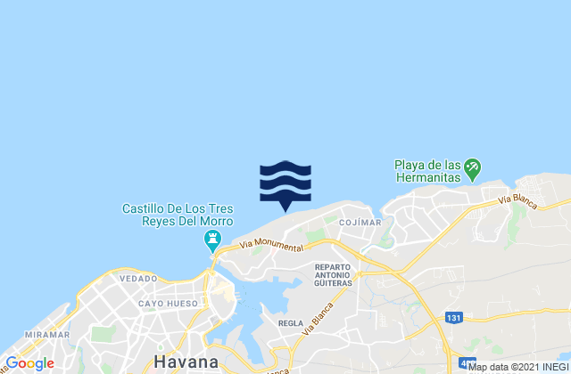 Mapa de mareas Ciudad Camilo Cienfuegos, Cuba