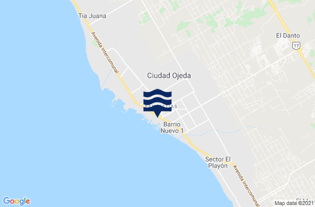 Mapa de mareas Ciudad Ojeda, Venezuela