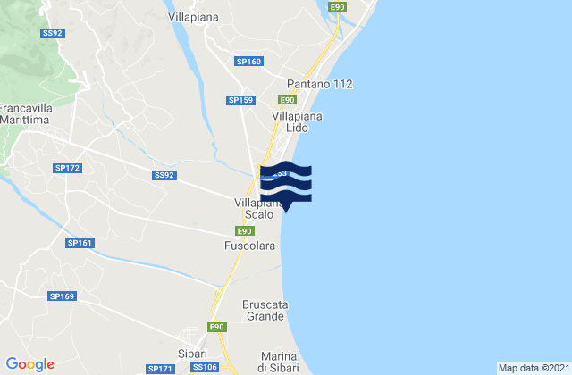 Mapa de mareas Civita, Italy
