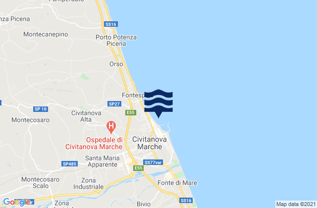 Mapa de mareas Civitanova Marche, Italy