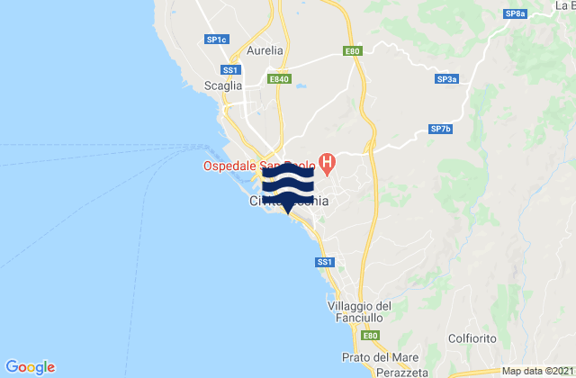Mapa de mareas Civitavecchia, Italy