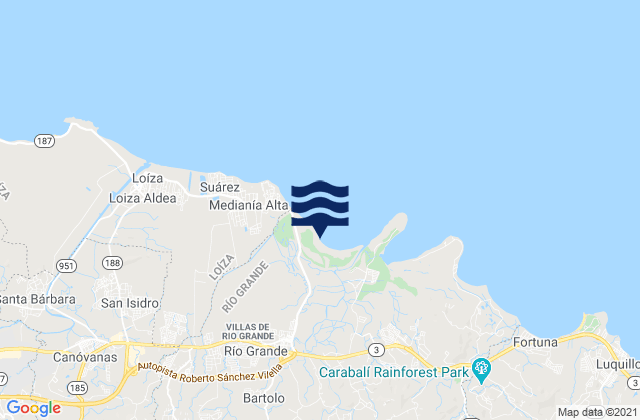Mapa de mareas Ciénaga Baja Barrio, Puerto Rico