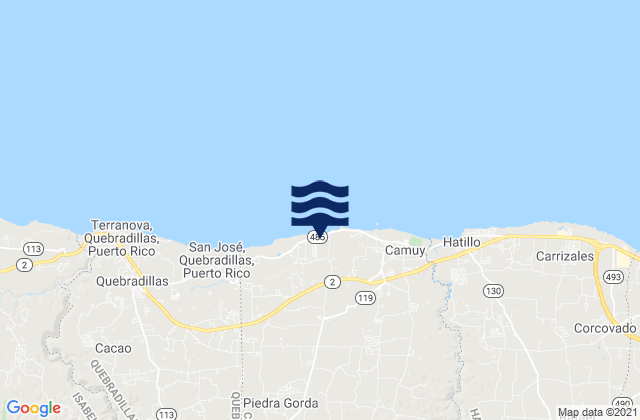 Mapa de mareas Ciénagas Barrio, Puerto Rico