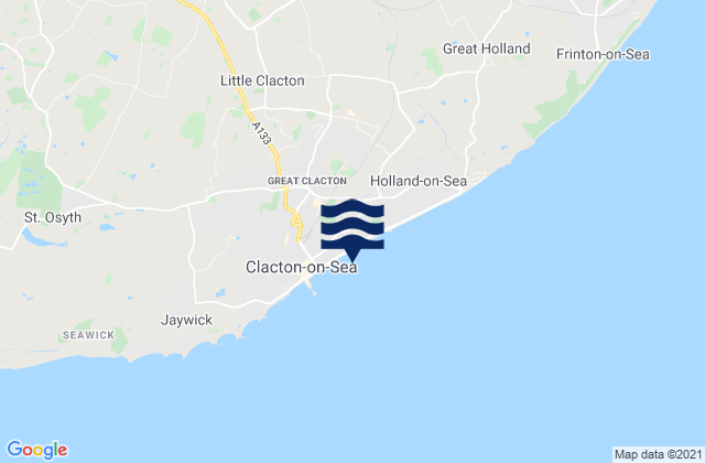 Mapa de mareas Clacton Beach, United Kingdom