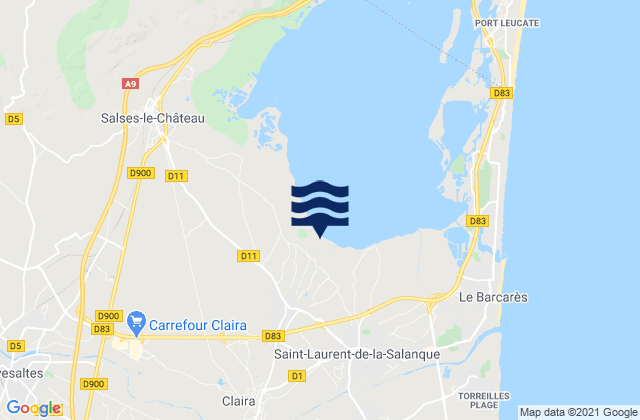 Mapa de mareas Claira, France
