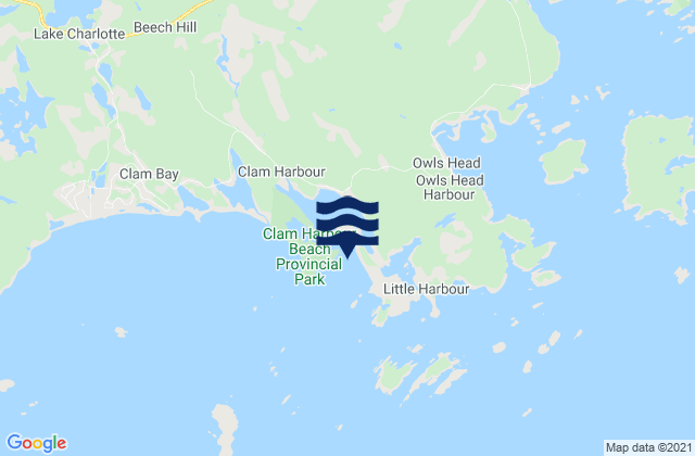 Mapa de mareas Clam Harbour, Canada