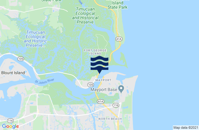 Mapa de mareas Clapboard Creek Pelotes Island, United States