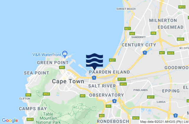 Mapa de mareas Claremont, South Africa