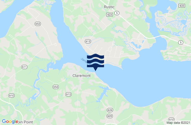 Mapa de mareas Claremont, United States