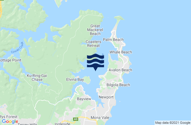 Mapa de mareas Clareville Beach, Australia