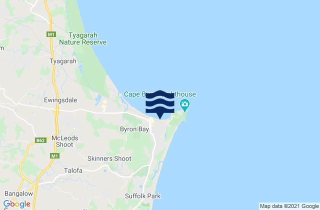 Mapa de mareas Clarks Beach, Australia