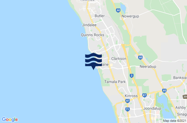 Mapa de mareas Clarkson, Australia