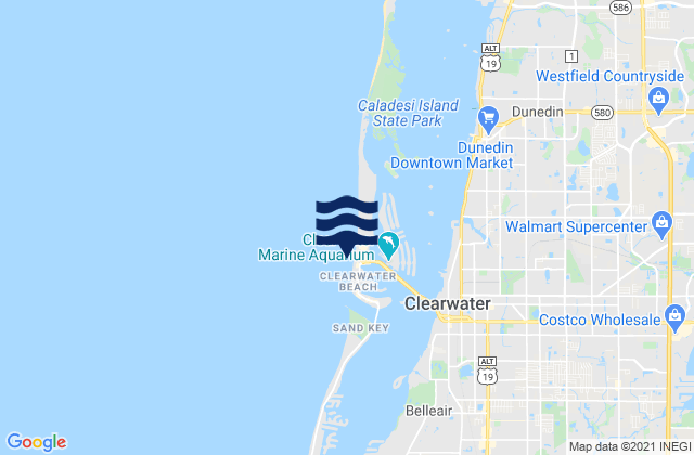Mapa de mareas Clearwater Beach, United States
