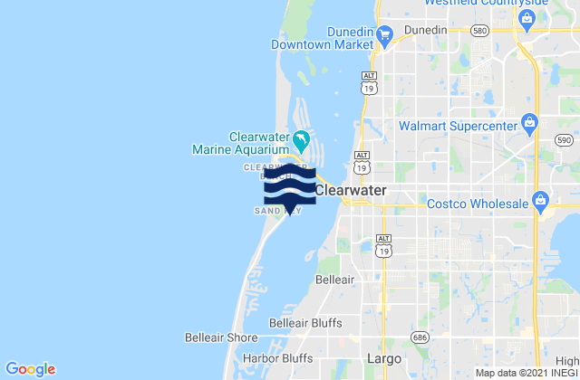 Mapa de mareas Clearwater Pass 0.2 mi. NE of Sand Key, United States