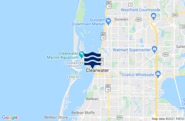 Mapa de mareas Clearwater, United States