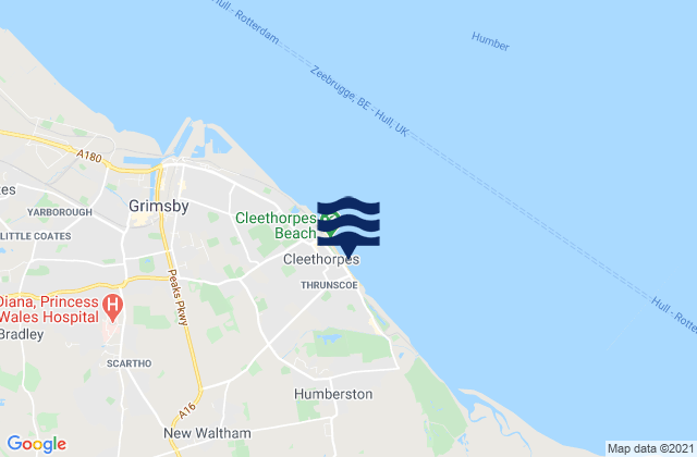 Mapa de mareas Cleethorpes Beach, United Kingdom