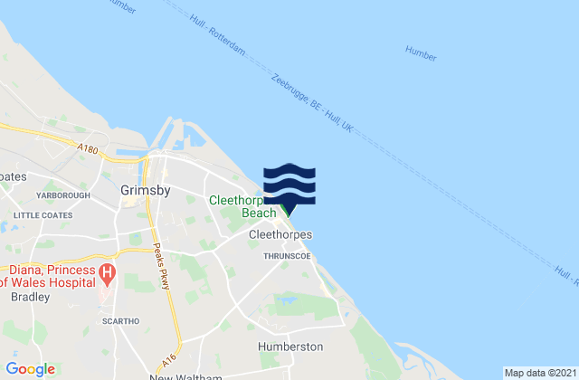 Mapa de mareas Cleethorpes Pier, United Kingdom