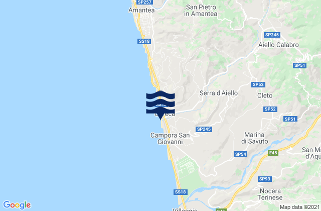 Mapa de mareas Cleto, Italy