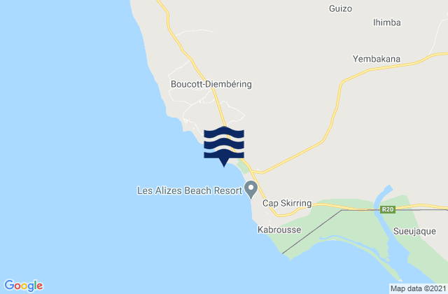 Mapa de mareas Club Med, Senegal