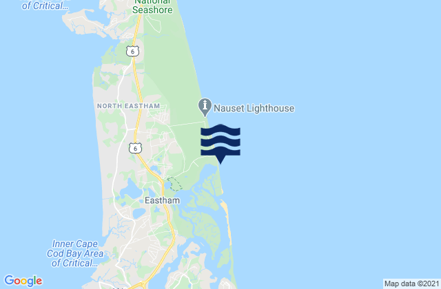 Mapa de mareas Coast Guard Beach Cape Cod National Seashore Eastham, United States
