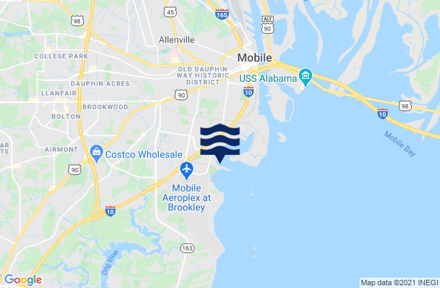 Mapa de mareas Coast Guard Sector Mobile, United States