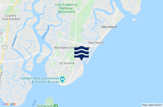 Mapa de mareas Coastguard/St Simons, United States